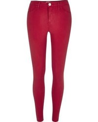 River Island Red Sateen Molly Jeggings