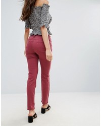 7 For All Mankind Roxanne Mid Rise Red Skinny Jeans