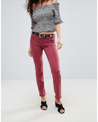 7 For All Mankind Roxanne Mid Rise Red Skinny Jeans
