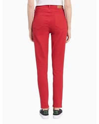 Calvin Klein Skinny Fit High Rise Tango Red Ankle Jeans