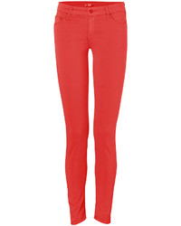 Mother The Looker Red Denim Skinny Jeans