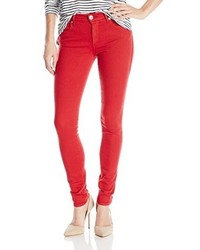 True Religion Halle Mid Rise Skinny In Chili Pepper Red