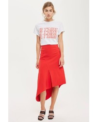 Topshop Asymmetric Split Jersey Midi Skirt