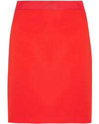 Lanvin Grosgrain Trimmed Crepe Mini Skirt Red