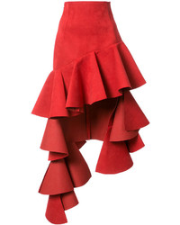 Jacquemus Asymmetric Ruffled Trim Skirt