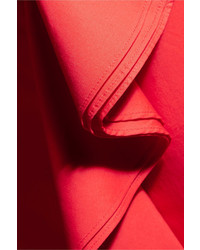 J.Crew Ruffled Cotton Blend Poplin Skirt Red