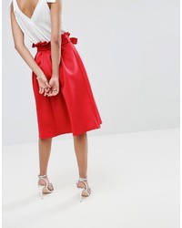 Asos Scuba Prom Skirt With Paperbag Waist