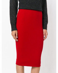 Victoria Beckham Zip Up Fitted Skirt