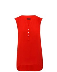M&Co Sleeveless Red Chiffon Blouse Top Red 18
