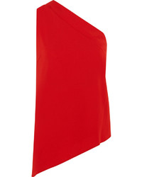 Maison Margiela One Shoulder Stretch Jersey Top Red