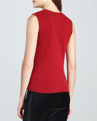 Magaschoni Sleeveless Cashmere Top Red