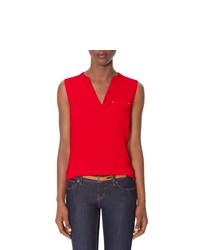 The Limited Mixed Media Sleeveless Top Red Xl