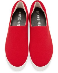 Opening Ceremony Red Platform Slip On Sneakers