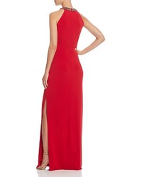 Laundry by Shelli Segal Embellished Neck Gown