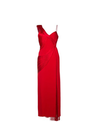 Versace Long Asymmetric Fringed Dress