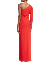 Elizabeth and James Palila One Shoulder Fitted Gown Red