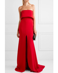 Alex Perry Strapless Split Front Crepe Gown