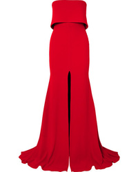 Alex Perry Strapless Split Front Crepe Gown