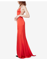 Fame And Partners Strappy Back Fishtail Slit Gown