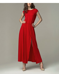 Red Slit Maxi Dress