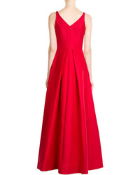 Halston Heritage Cotton Silk Evening Gown With Front Slit