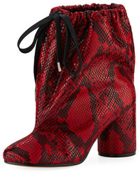 Red Snake Ankle Boots
