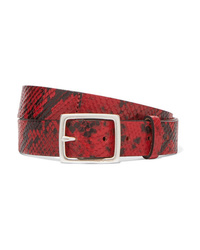 Red Snake Leather Belt