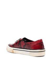 Bally Snakeskin Effect Lace Up Sneakers