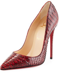 Red Snake Leather Pumps