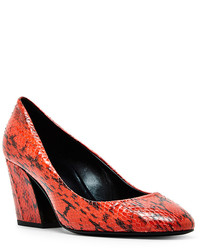 Pierre Hardy Red Calamity Snake Skin Pumps
