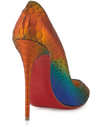 Christian Louboutin So Kate Parrot Python Red Sole Pump
