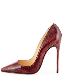 Christian Louboutin So Kate Python Red Sole Pump Red