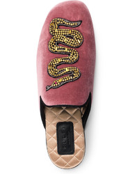Gucci Lawrence Crystal Snake Mule Red