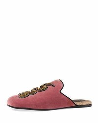 Gucci Lawrence Crystal Snake Mule Red