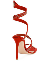 Gianvito Rossi Dragon Ankle Wrap 105mm Sandal Red