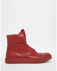 Asos Brand Hi Top Sneakers With Padded Cuff