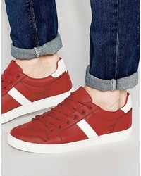 Asos Brand Retro Sneakers In Red