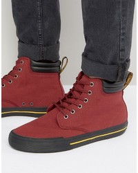 red canvas doc martens