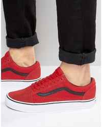 Vans Old Skool Canvas Sneakers In Red V004ojjs7