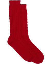 Corgi Cashmere Cable Knit Midcalf Socks