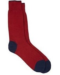 Barneys New York Colorblocked Mid Calf Socks Red