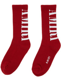 Amiri Red Core Logo Socks