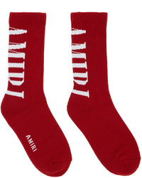 Amiri Red Core Logo Socks