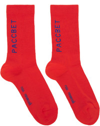 Gosha Rubchinskiy Red Jacquard Socks