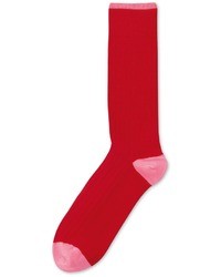 Charles Tyrwhitt Red Plain Cotton Rib Socks