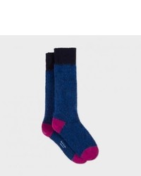 Paul Smith Red Striped Fluffy Mohair Cashmere Socks