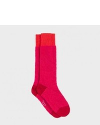 Paul Smith Red Striped Fluffy Mohair Cashmere Socks