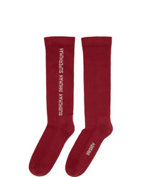 Rick Owens DRKSHDW Red Subhuman Socks
