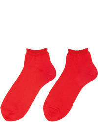 Comme des Garcons Tricot Comme Des Garons Red Ruffled Cuff Socks