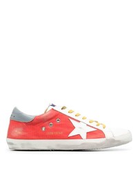 Red Star Print Canvas Low Top Sneakers